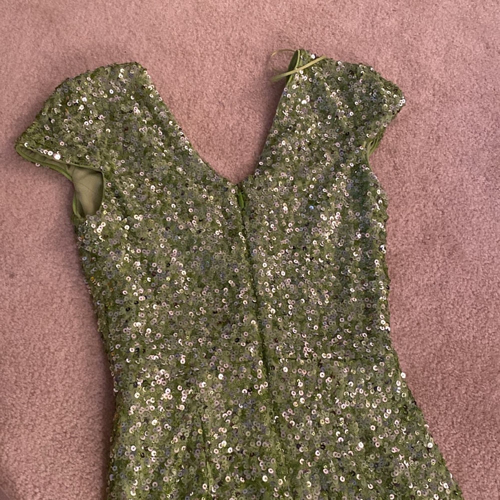 Dress the population lime green XXS sequined mini dress - Picture 6 of 8